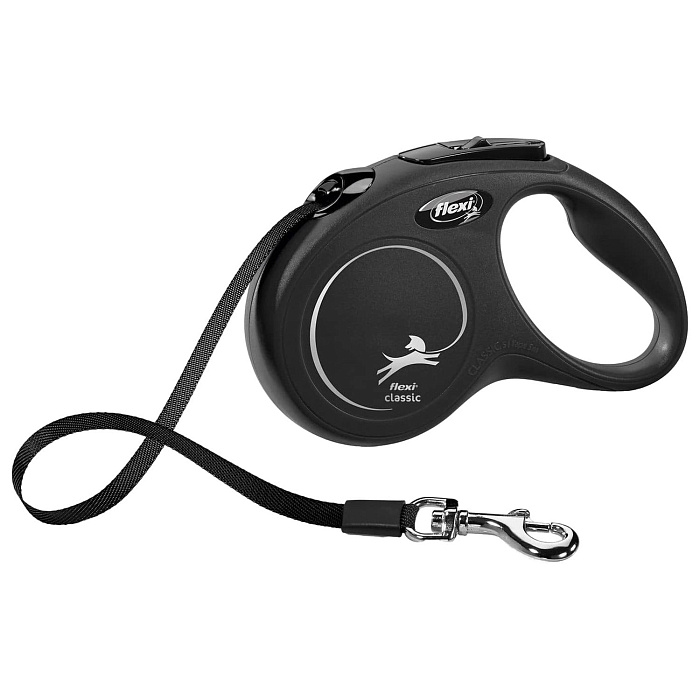flexi рулетка New Classic S (до 15 кг) 5 м лента черная
