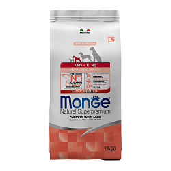 Сухой корм Monge Dog Speciality Line Monoprotein для щенков мелких пород, из лосося с рисом 2,5 кг