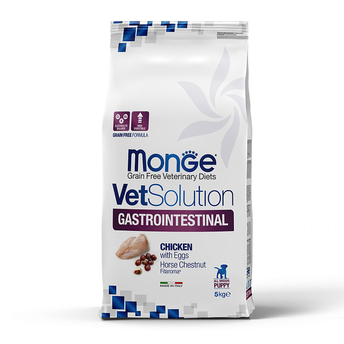 Диетический корм Monge VetSolution Dog Gastrointestinal Гастроинтестинал для щенков при заболеваниях ЖКТ 5 кг