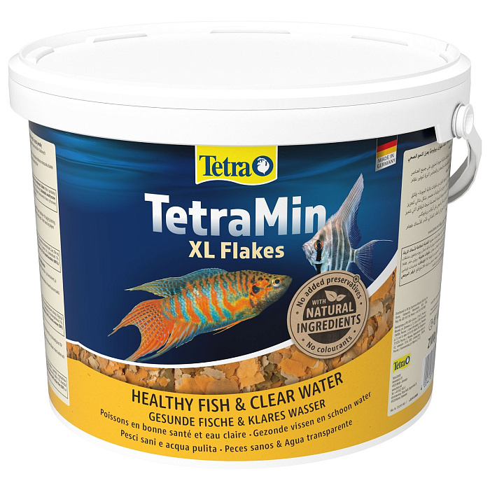 TetraMin XL корм для всех видов рыб крупные хлопья 10 л (ведро)
