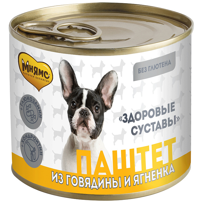 Влажный корм Мнямс На каждый день Паштет из говядины и ягненка для собак «ЗДОРОВЫЕ СУСТАВЫ» 200 г