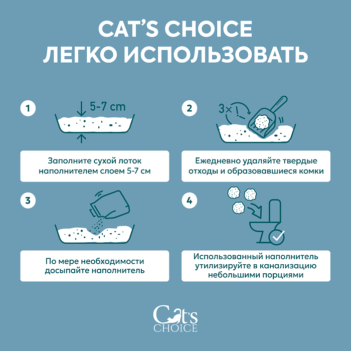 Растительный комкующийся наполнитель тофу Cat's choice без аромата 48 л/20 кг