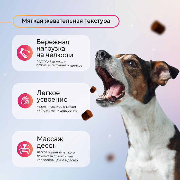 Favet Функциональное лакомство SuperFlora Soft Chews для пищеварительной системы для собак, 120г