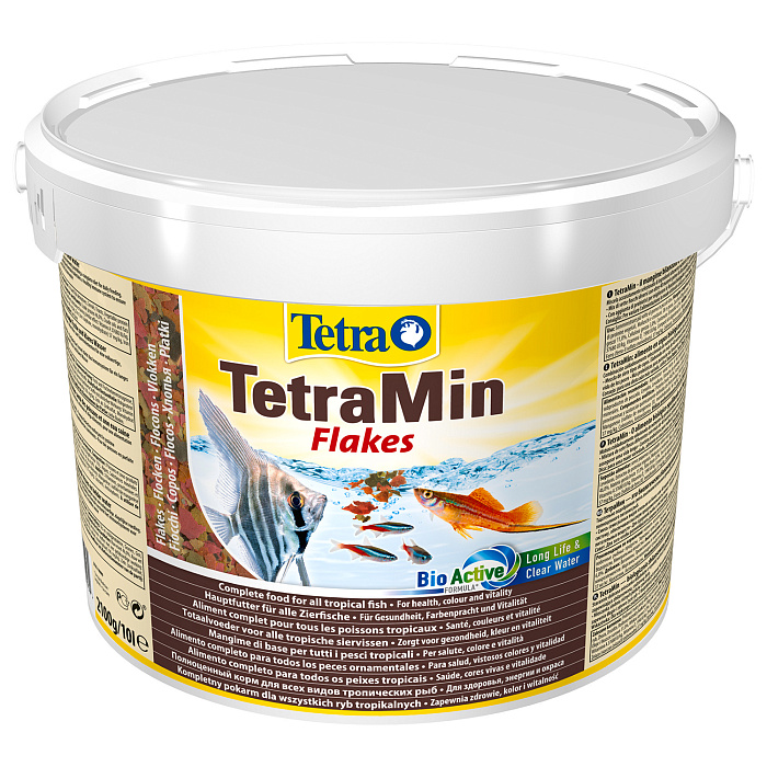 TetraMin корм для всех видов рыб в виде хлопьев 10 л (ведро)