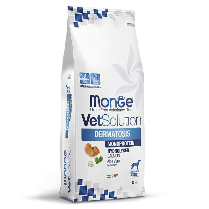 Диетический корм Monge VetSolution Dog Dermatosis Дерматозис для собак при заболеваниях кожи 12 кг