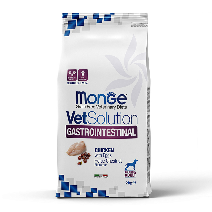 Диетический корм Monge VetSolution Dog Gastrointestinal Гастроинтестинал для собак при заболеваниях ЖКТ 2 кг