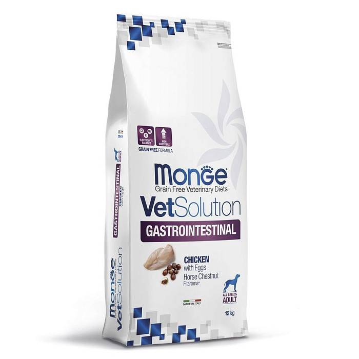 Диетический корм Monge VetSolution Dog Gastrointestinal Гастроинтестинал для собак при заболеваниях ЖКТ 12 кг