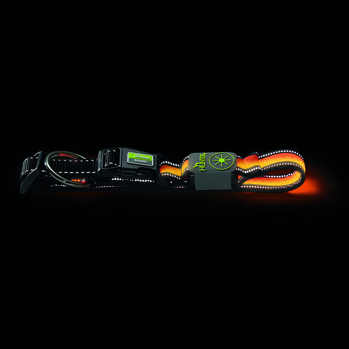 Hunter LED Ошейник Manoa Glow L (55-60)/2,5 оранжевый СКИДКА 50%