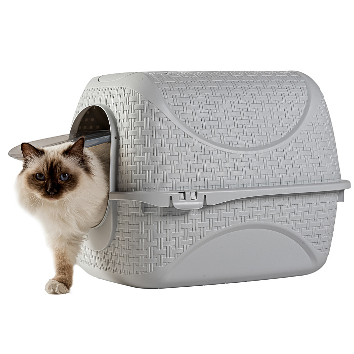 BAMA PET био-туалет для кошек PRIVE 42х50,5х39,6h см, светло-серый СКИДКА 40%