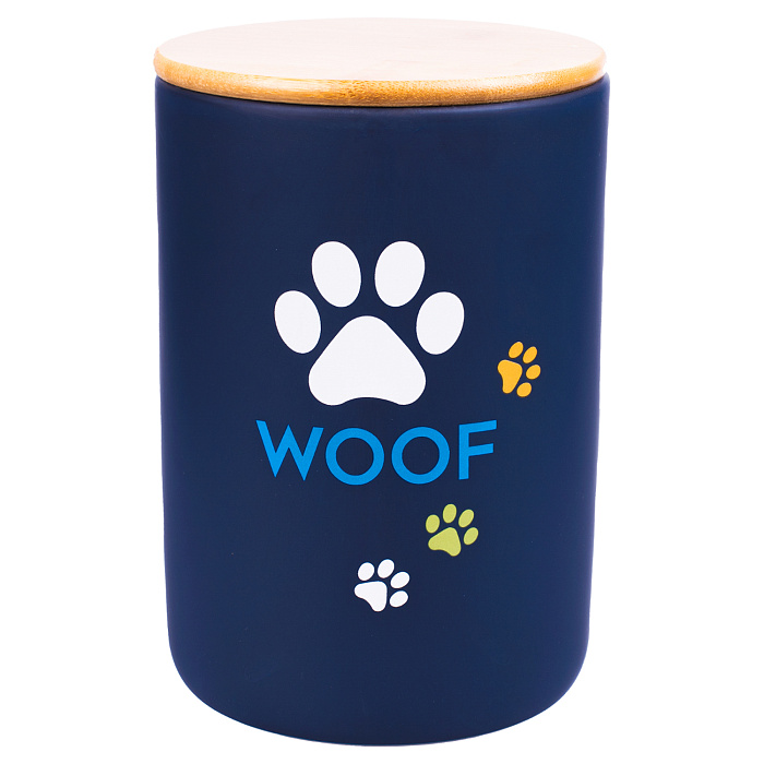 КерамикАрт бокс керамический для хранения корма для собак WOOF 1900 мл, черный СКИДКА 50%