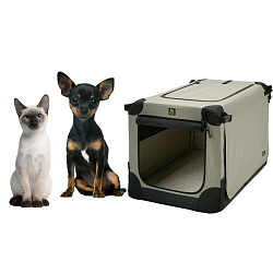 Maelson тканевая клетка кемпер Soft Kennel 52x33x33 серо-кремовый СКИДКА 50%