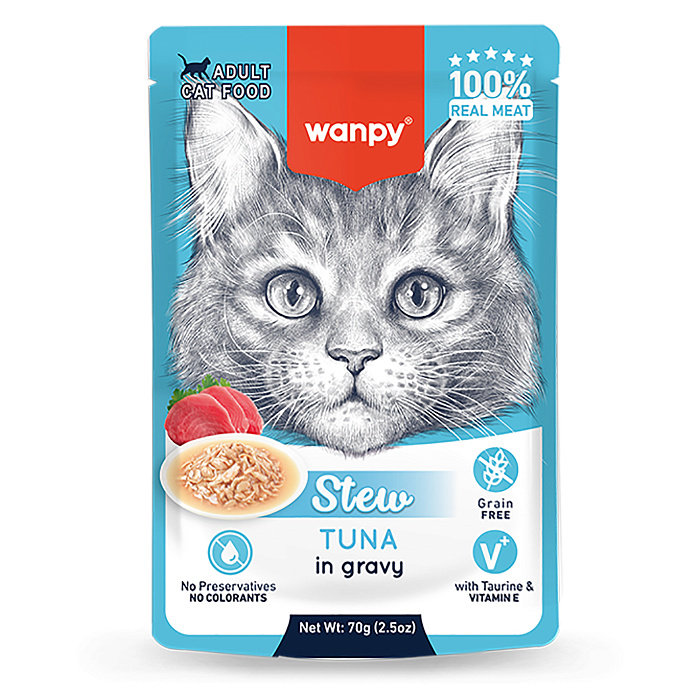 Wanpy Cat Дополнительный консервированный корм пауч для кошек тунец в собственному соку 70 г