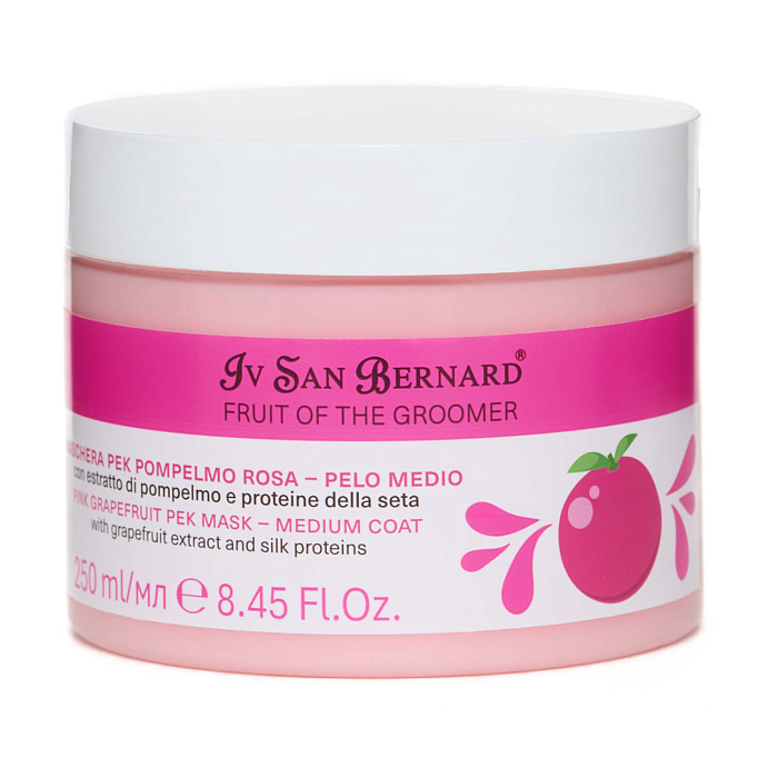ISB Fruit of the Groomer Pink Grapefruit маска восстанавливающая для шерсти средней длины с протеинами шелка 250 мл