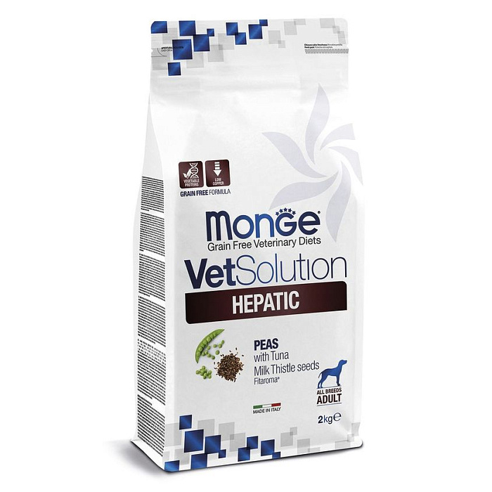 Диетический корм Monge VetSolution Dog Hepatic Гепатик для собак при заболеваниях печени 2 кг