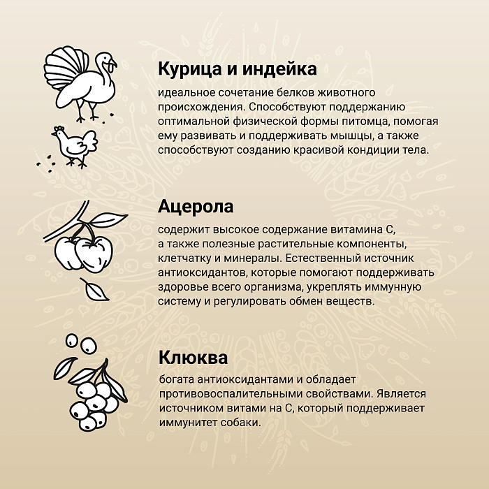 Сухой корм CRAFTIA NATURA для щенков миниатюрных и мелких пород из курицы и индейки 2 кг