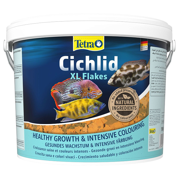 TetraCichlid XL корм для всех видов цихлид, крупные хлопья 10 л (ведро)