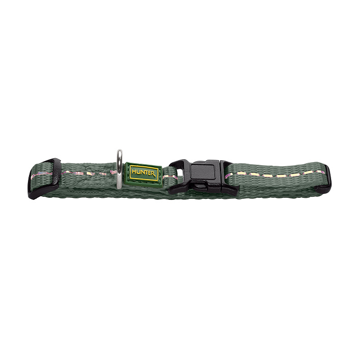 Hunter ошейник для собак Tripoli Vario Basic M (30-45 см), нейлон оливковый, светоотражающий