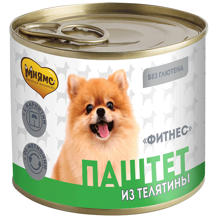 Влажный корм Мнямс На каждый день Паштет из телятины для собак «ФИТНЕС» 200 г
