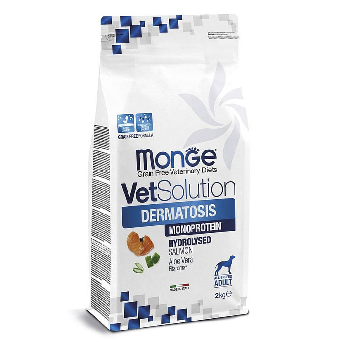 Диетический корм Monge VetSolution Dog Dermatosis Дерматозис для собак при заболеваниях кожи 2 кг