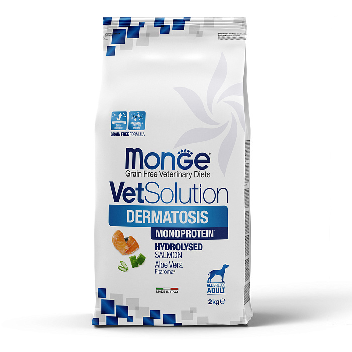 Диетический корм Monge VetSolution Dog Dermatosis Дерматозис для собак при заболеваниях кожи 2 кг