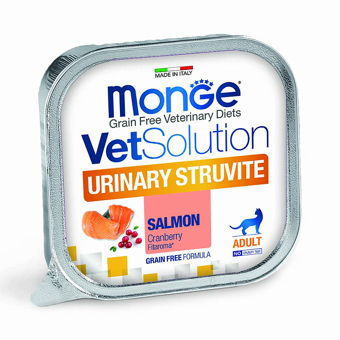 Диетический корм Monge VetSolution Cat Urinary Struvite Уринари Струвит для кошек при заболеваниях мочеполовой системы и струвитном течении МКБ 100г