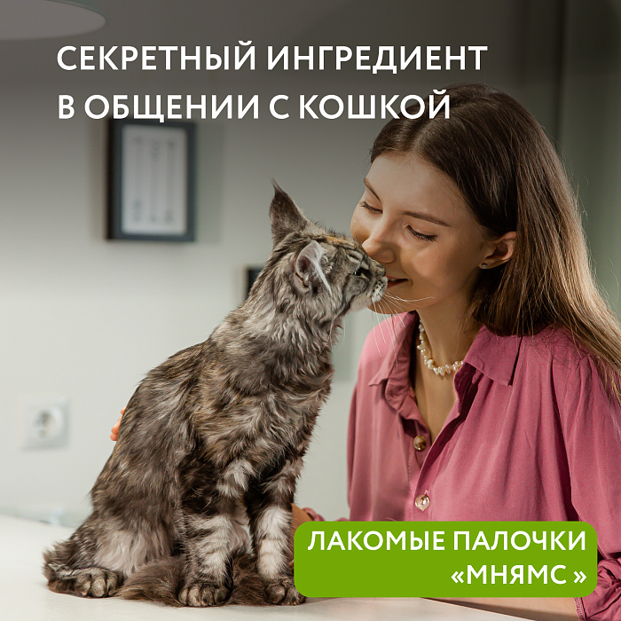 Лакомство Мнямс лакомые палочки для кошек с уткой и кроликом 3х5 г