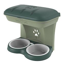 BAMA PET миска для собак настенная двойная MAXI 2200 мл 50х29х52h см, зеленая СКИДКА 50%