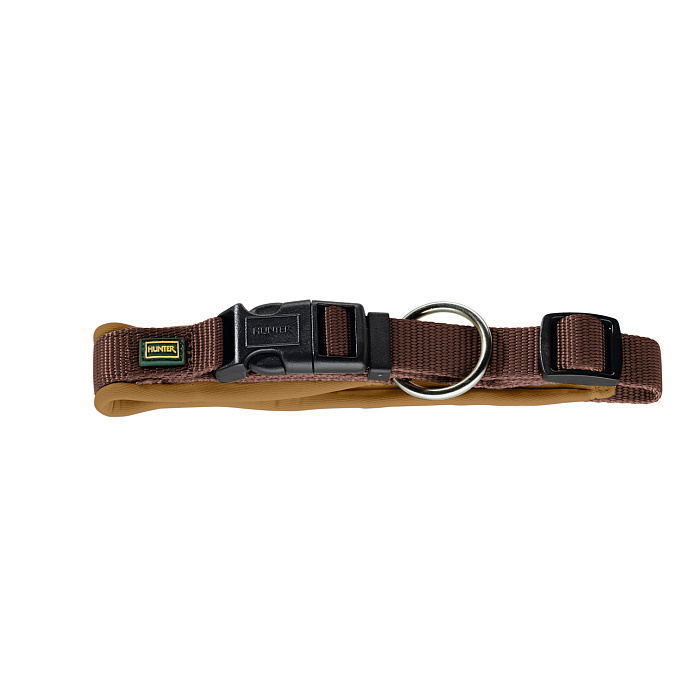 Hunter ошейник для собак Neoprene VP 45-50 см/M-L - 2,5 см, нейлон/неопрен, коричнево-карамельный СКИДКА 50%