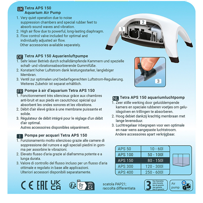 Tetra AРS 150 компрессор для аквариумов 80-150 л белый СКИДКА 50%