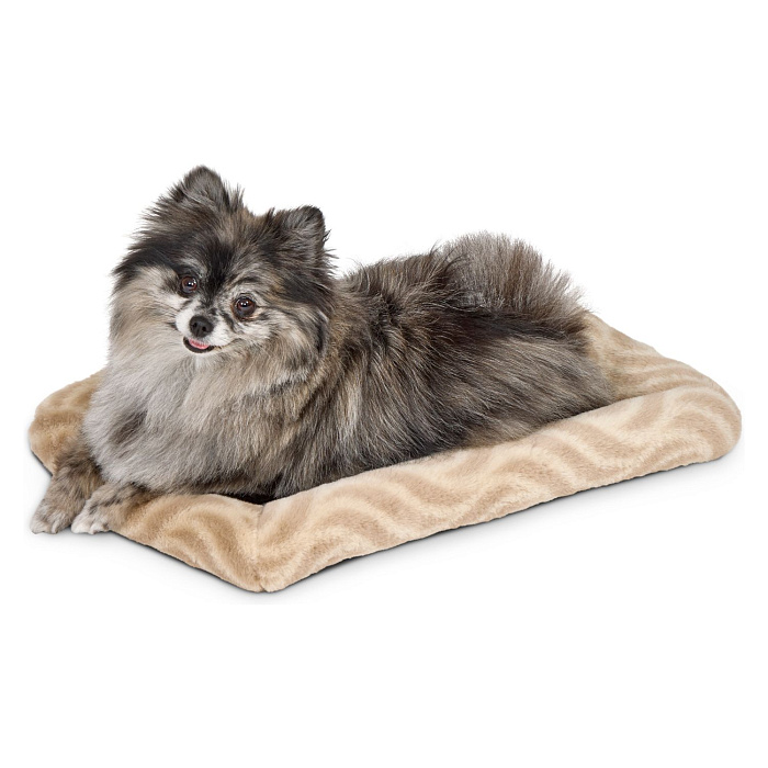 Лежанка MidWest Deluxe Wave Bed для собак и кошек меховая 41х30х6,5 см, цвет песочный СКИДКА 20%