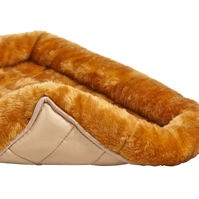 Лежанка MidWest Pet Bed для собак и кошек меховая 55х33 см, коричневая СКИДКА 20%