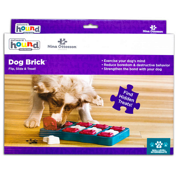 Nina Ottosson игра-головоломка для собак Brick, 2 (средний) уровень сложности СКИДКА 50%