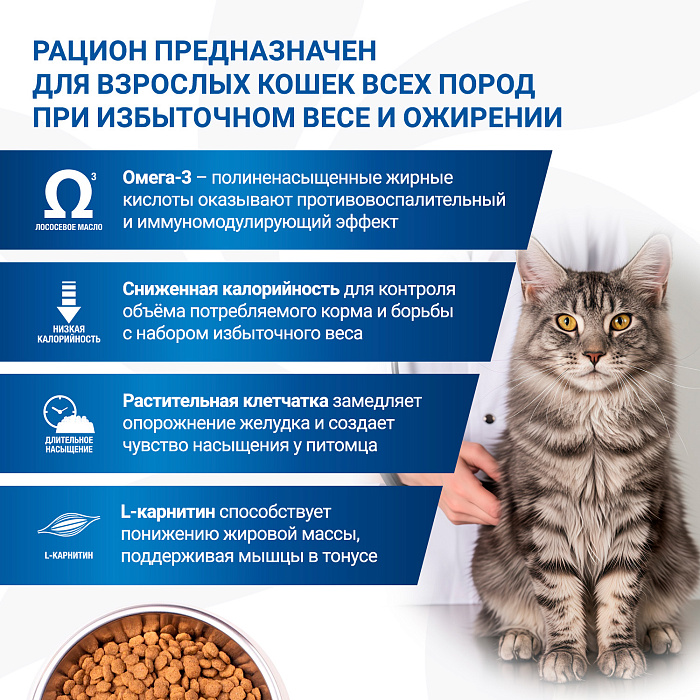 Диетический корм Monge VetSolution Cat Obesity Обесити для кошек при избыточном весе 1,5 кг
