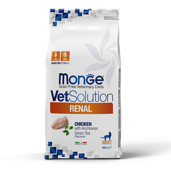 Диетический корм Monge VetSolution Cat Renal Ренал для кошек при ХПН 400 г