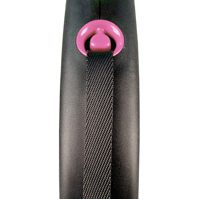 flexi рулетка Black Design M (до 25 кг) 5 м лента черный/розовый