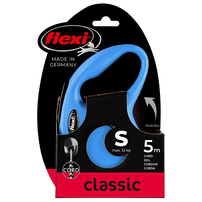 flexi рулетка New Classic S (до 12 кг) 5 м трос синяя