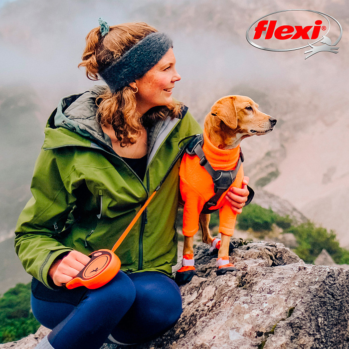 flexi рулетка Xtreme L (до 65 кг) 5 м лента оранжевая
