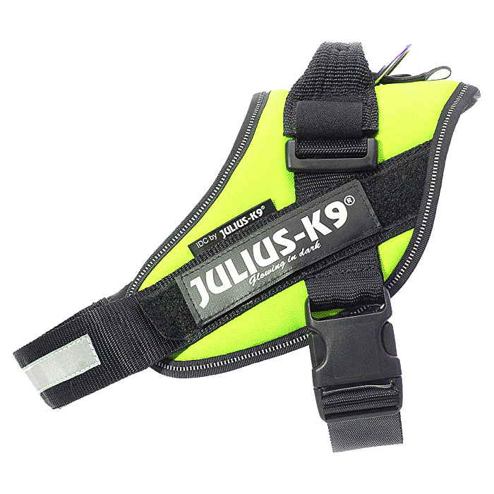 JULIUS-K9 шлейка для собак IDC®-Powerharness 2 (71-96см/ 28-40кг), зеленый неон СКИДКА 50%