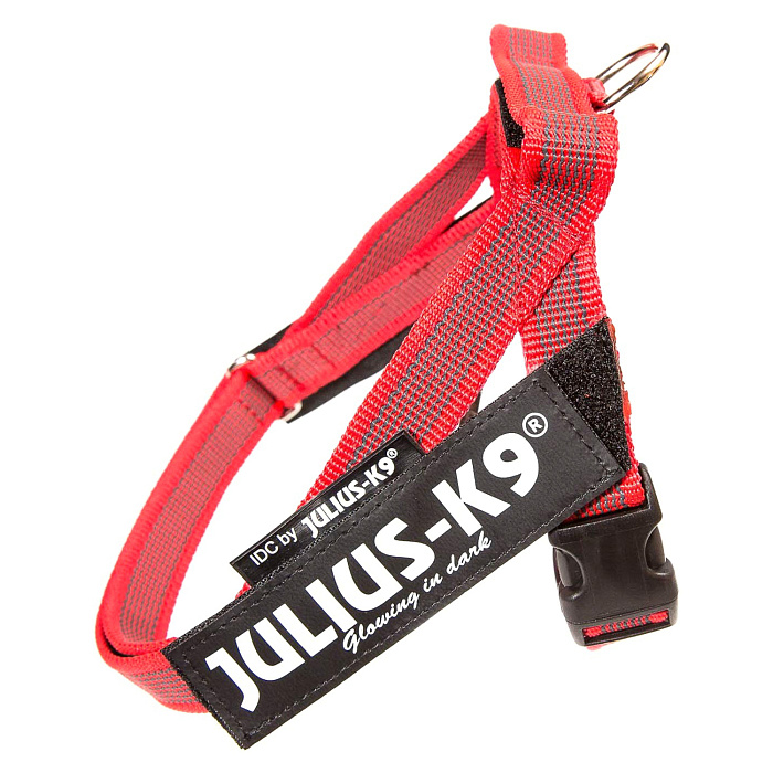 JULIUS-K9 шлейка для собак РемниColor & Gray IDC® Mini-Mini (40-49см / 4-7кг), красный СКИДКА 50%
