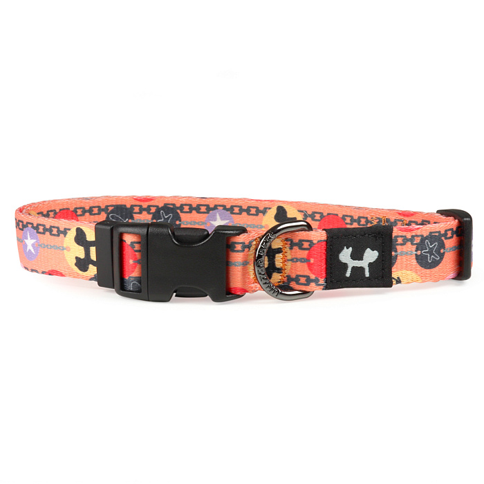 Ошейник United Pets для собак Complete me Forever S 26-40/1,6 см, оранжевый с рисунком СКИДКА 30%