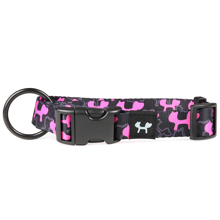 Ошейник United Pets для собак Complete me Identity L 43-73/2,5 см, черный с розовым СКИДКА 30%