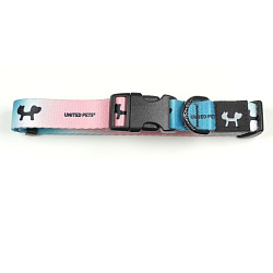 Ошейник United Pets для собак Complete me L 25 x 430/730mm, розово-голубой тай-дай СКИДКА 30%
