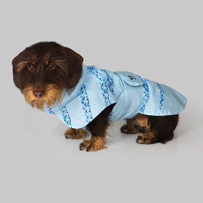 Дождевик United Pets для собак Easy 40, голубой с голубым рисунком СКИДКА 40%