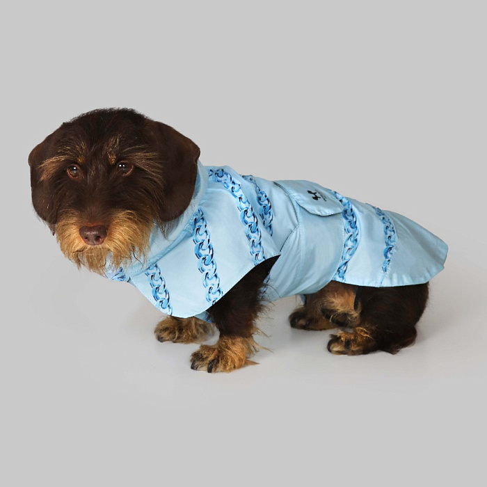 Дождевик United Pets для собак Easy 28, голубой с голубым рисунком СКИДКА 40%