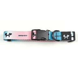 Ошейник United Pets для собак Complete me M 20 x 340/560mm, розово-голубой тай-дай СКИДКА 30%