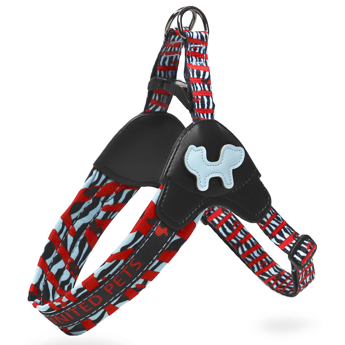 Шлейка United Pets для собак Complete me XS 40 x 37-46 см, красная зебра СКИДКА 30%