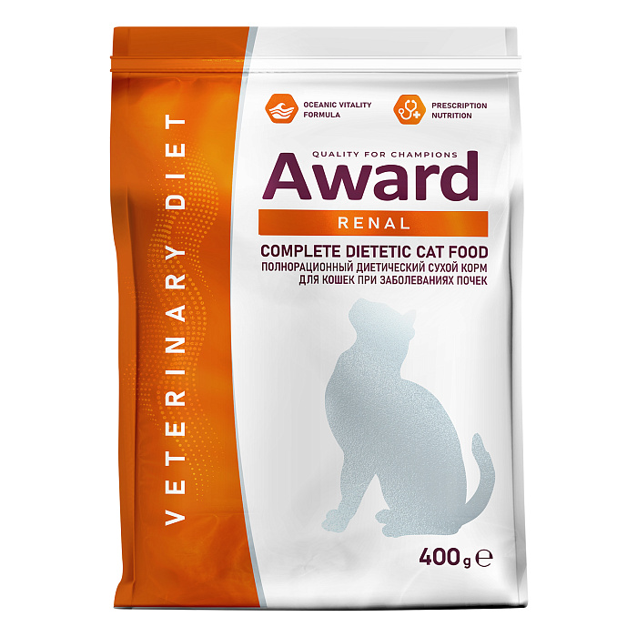 Диетический корм AWARD VETERINARY DIET RENAL для взрослых кошек при заболеваниях почек 400 г