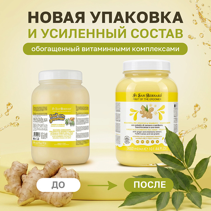 ISB Fruit of the Groomer Ginger&Elderbery маска восстанавливающая с противовоспалительным эффектом 3000 мл