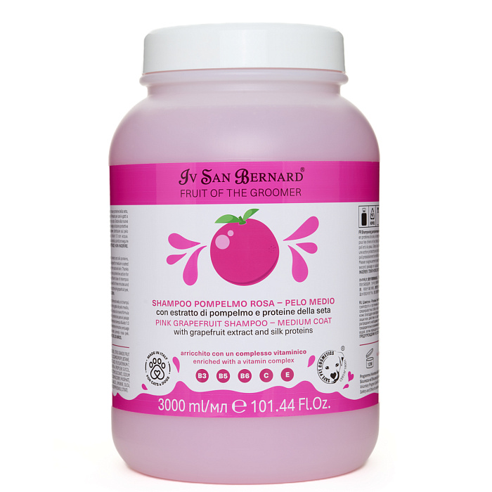 ISB Fruit of the Groomer Pink Grapefruit шампунь для шерсти средней длины с протеинами шелка 3000 мл