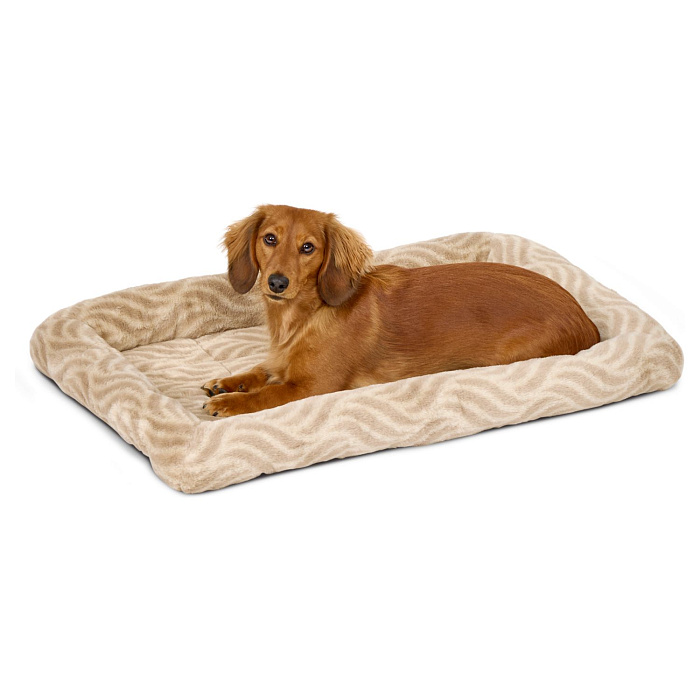 Лежанка MidWest Deluxe Wave Bed для собак и кошек меховая 70,5х53х7,5 см, цвет песочный СКИДКА 20%